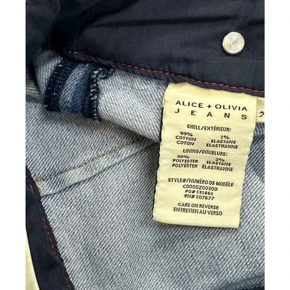 Alice + Olivia Noah Denim Pleated Miniskirt US 28 - Picture 9 of 11